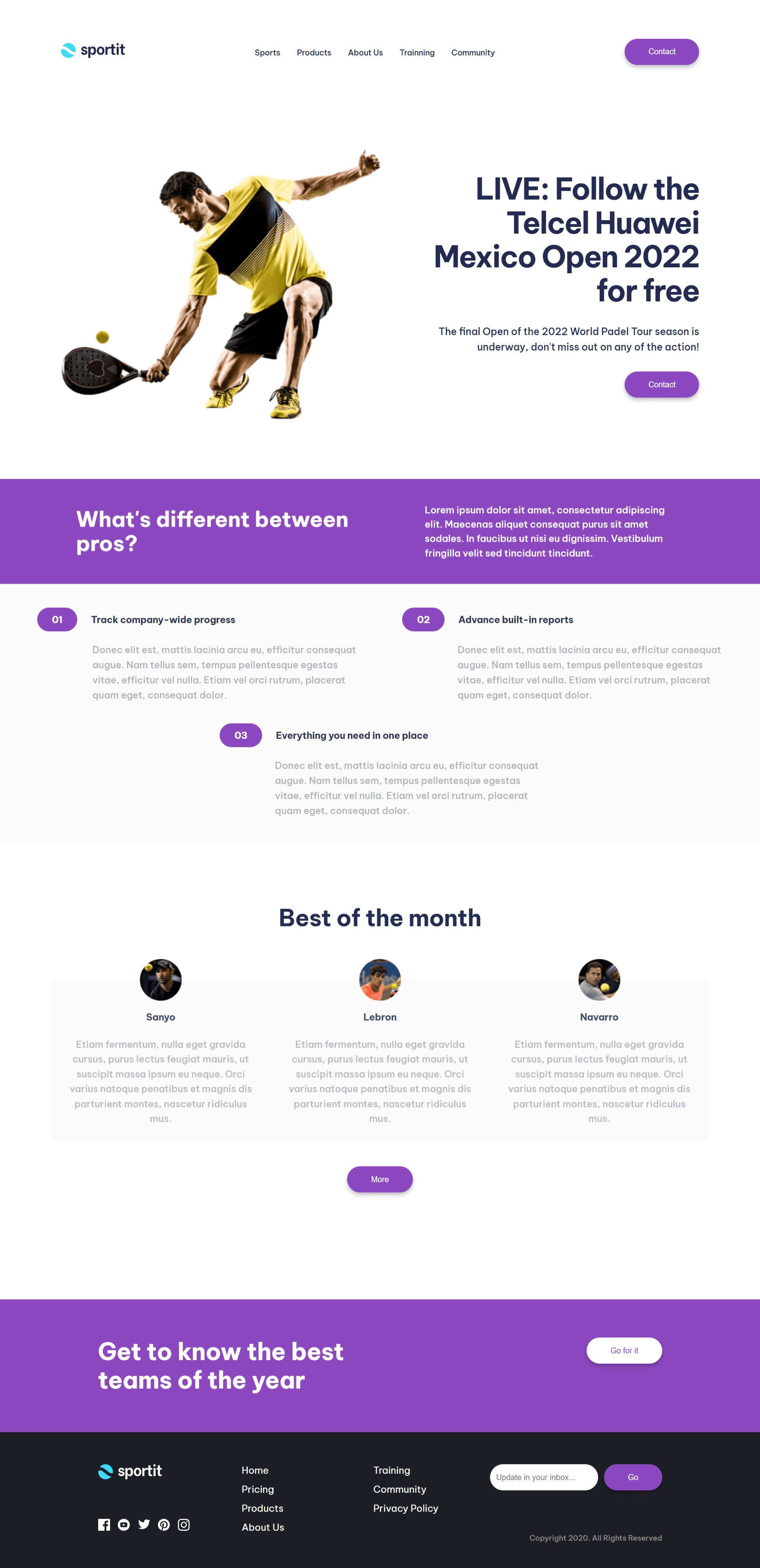 Sportit Landing Page